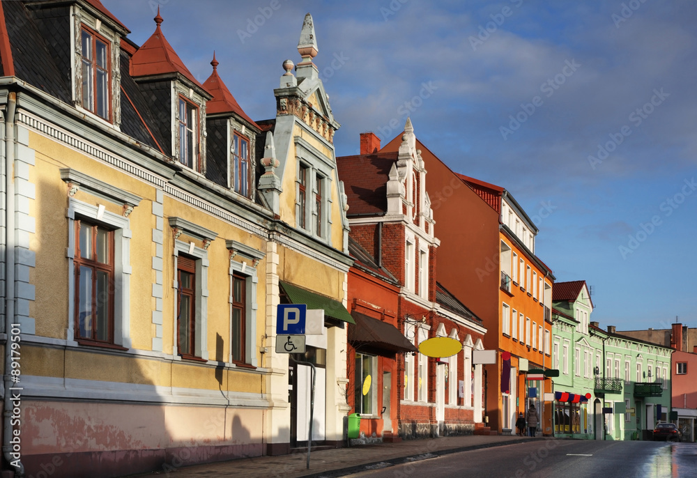 Old street in Swiecie. Poland