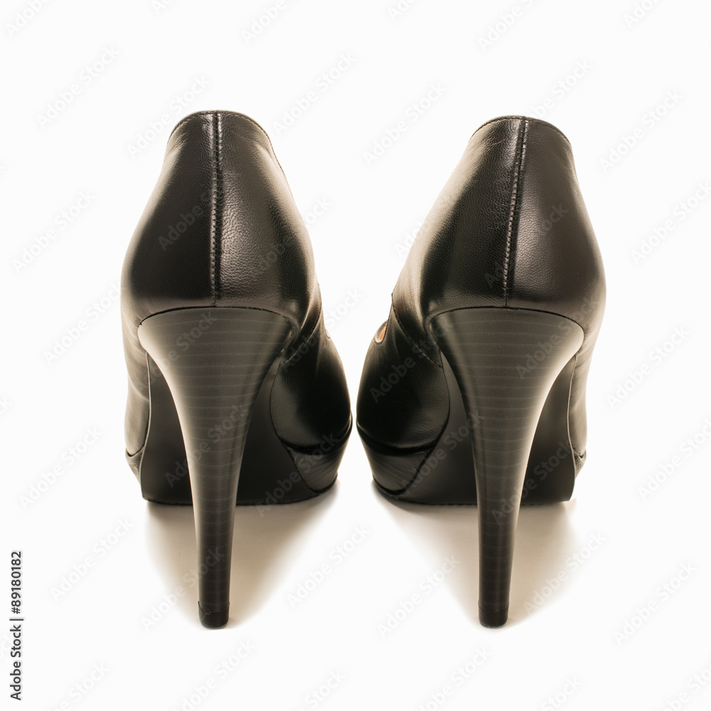 Black high heel women shoes isolated on white Black high heel women shoes isolated on white