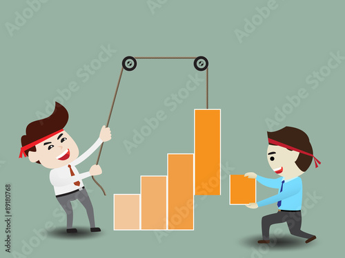 Businessman accelerate business growth