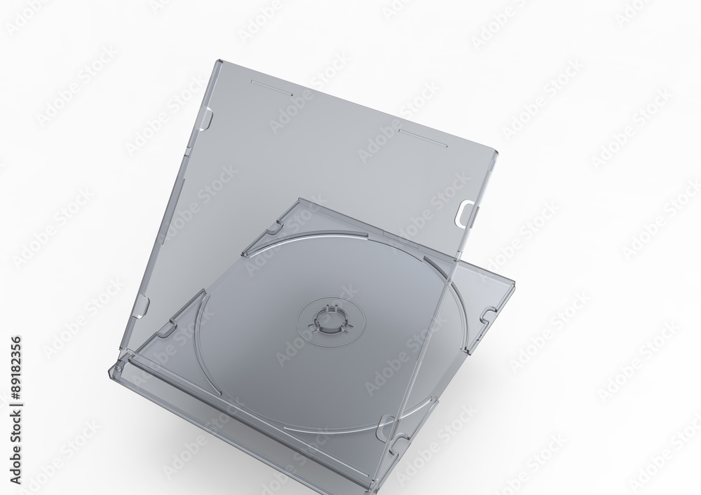 CD Case In Front View isolated on white background CD Case In Front View isolated on white background