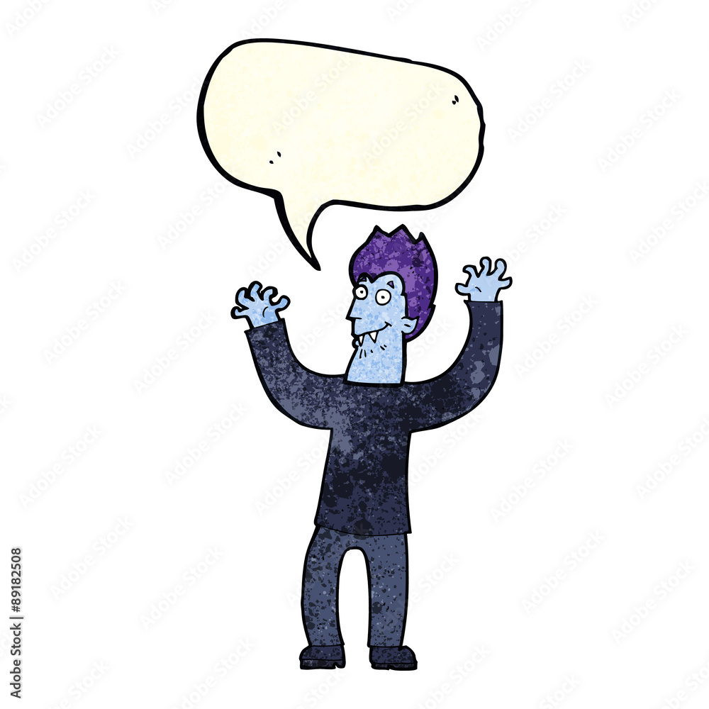 cartoon halloween vampire with speech bubble cartoon halloween vampire with speech bubble