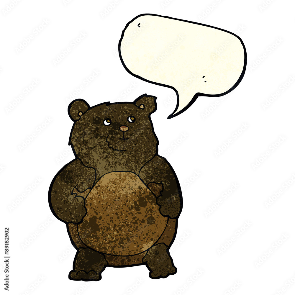 cartoon bear with speech bubble cartoon bear with speech bubble