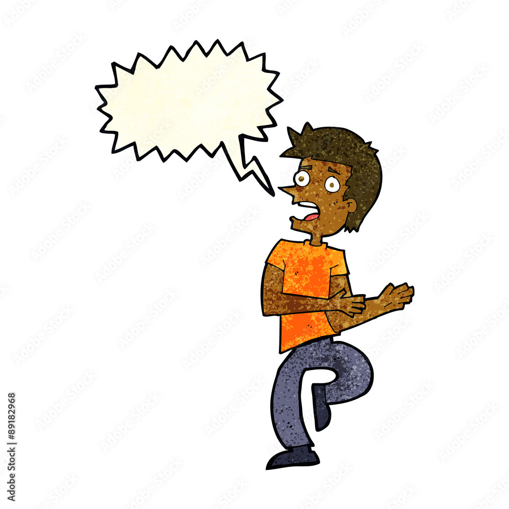 cartoon stressed out man with speech bubble cartoon stressed out man with speech bubble