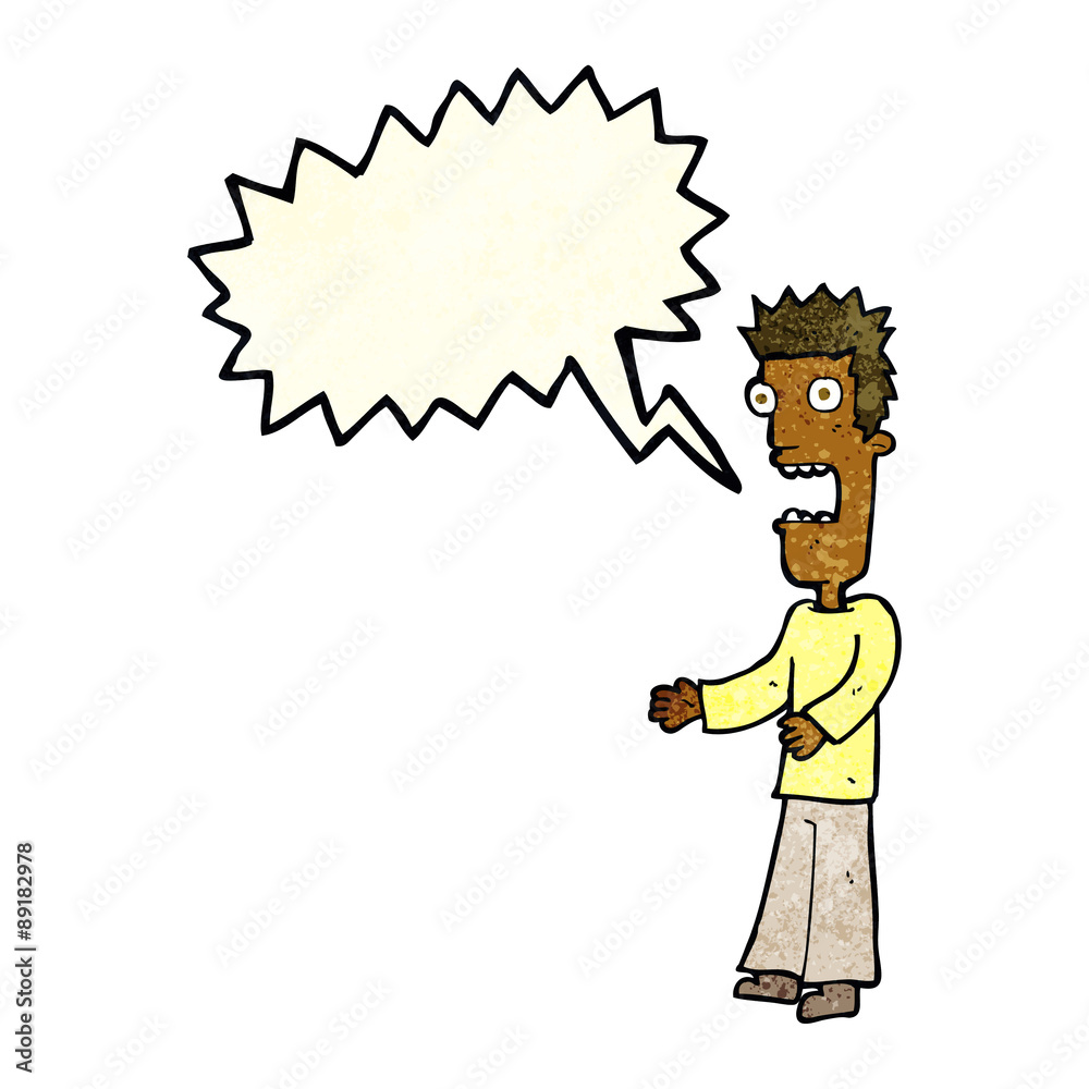 cartoon man freaking out with speech bubble cartoon man freaking out with speech bubble