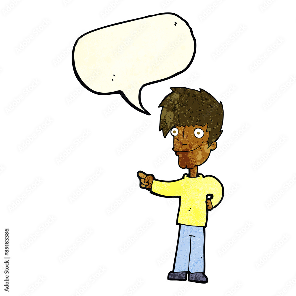 cartoon man pointing with speech bubble cartoon man pointing with speech bubble