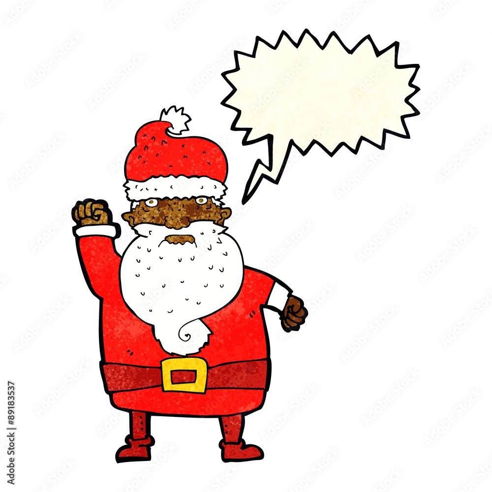 cartoon angry santa claus with speech bubble cartoon angry santa claus with speech bubble