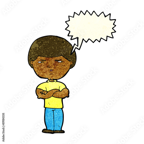 cartoon grumpy man with speech bubble
