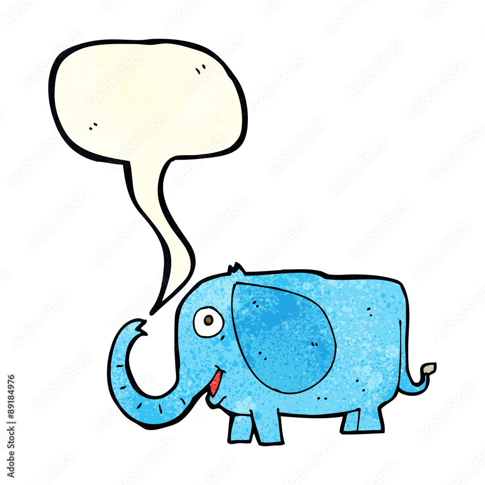 cartoon baby elephant with speech bubble cartoon baby elephant with speech bubble
