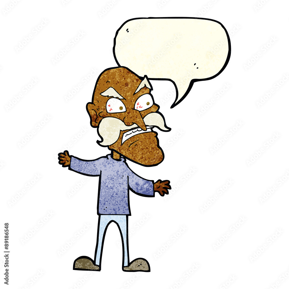 cartoon angry old man with speech bubble cartoon angry old man with speech bubble