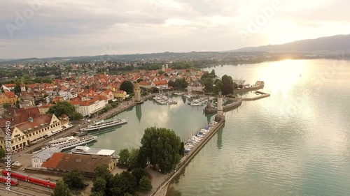 Aerial view of Lindau, Bodensee, Bavaria, Germany photo