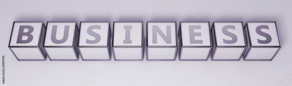 Business written oncubes - Blue Tone Business written oncubes - Blue Tone