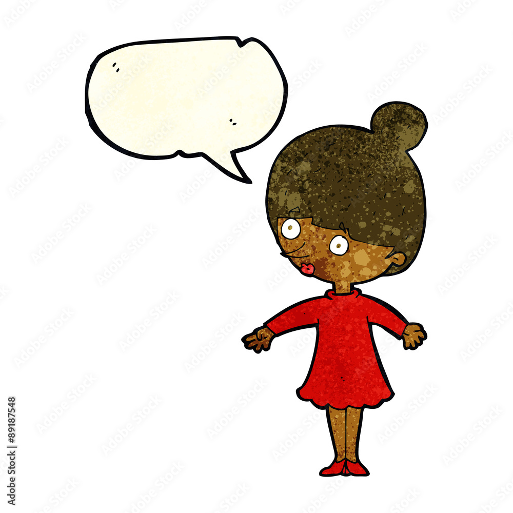 cartoon surprised woman with speech bubble cartoon surprised woman with speech bubble