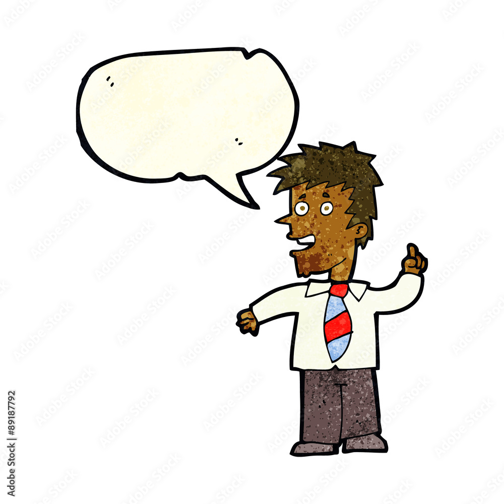 cartoon man with idea with speech bubble cartoon man with idea with speech bubble