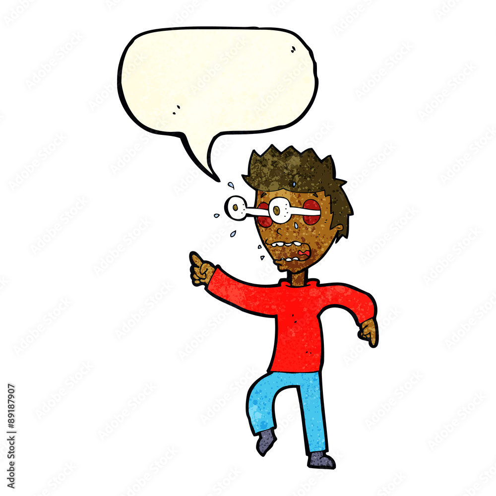 cartoon man with popping out eyes with speech bubble cartoon man with popping out eyes with speech bubble