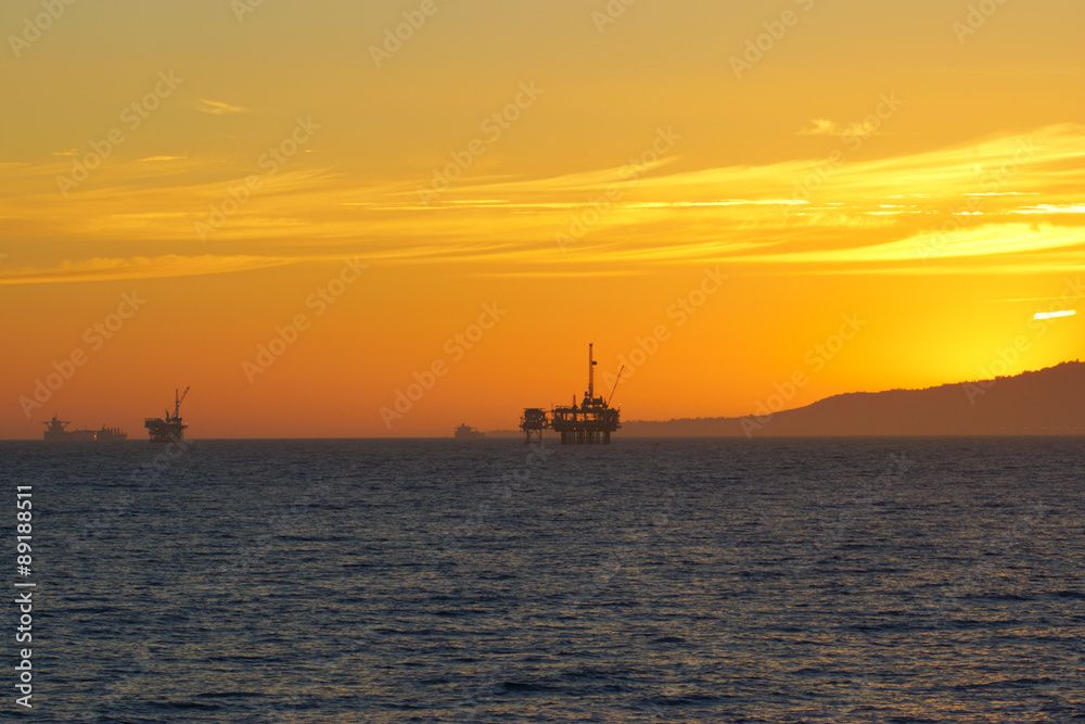 Oil Rig off-shore on California coast