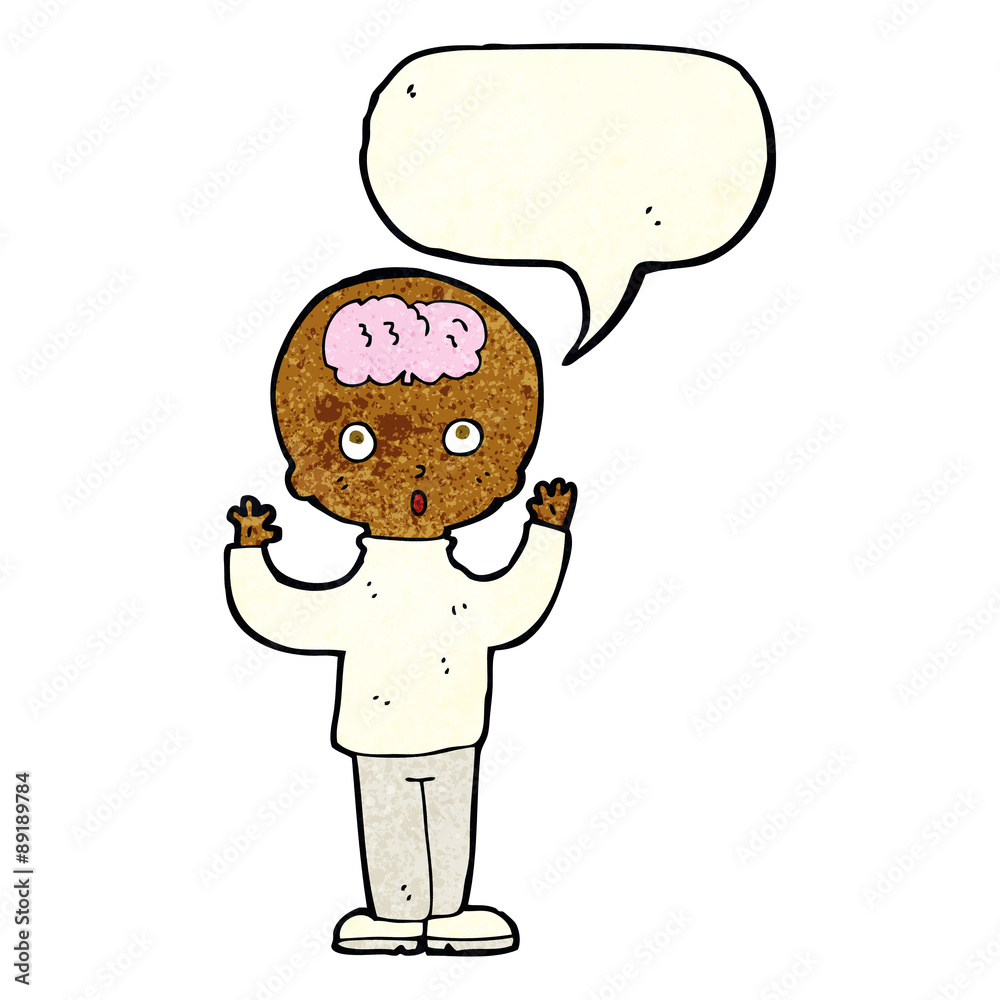 Fototapeta premium cartoon genius with speech bubble