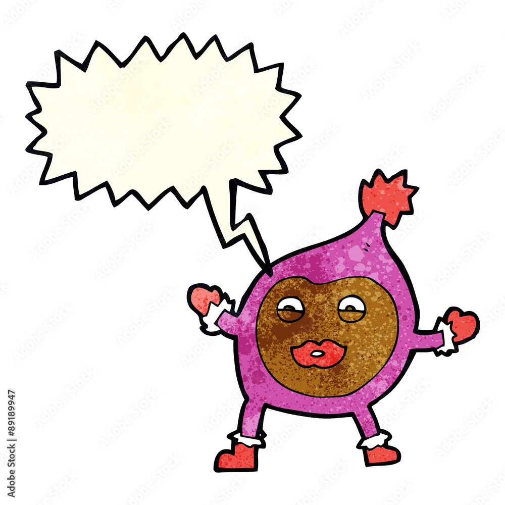 Fototapeta premium cartoon funny creature with speech bubble