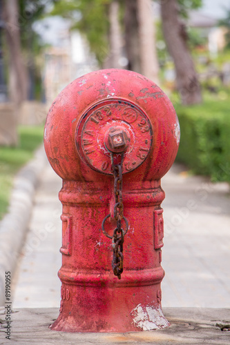 Typical Thailand red Fire Hydrant photo