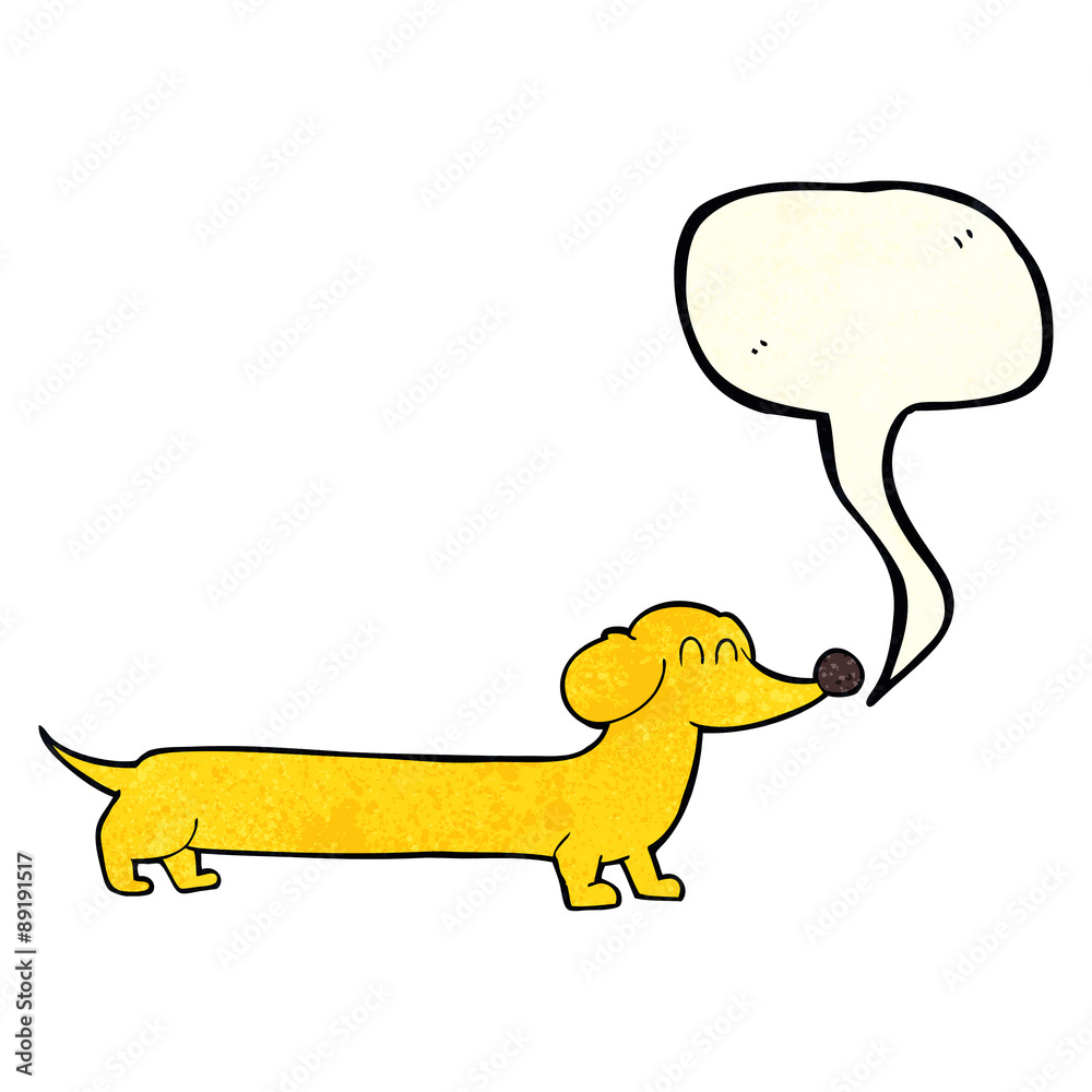 cartoon dachshund with speech bubble cartoon dachshund with speech bubble