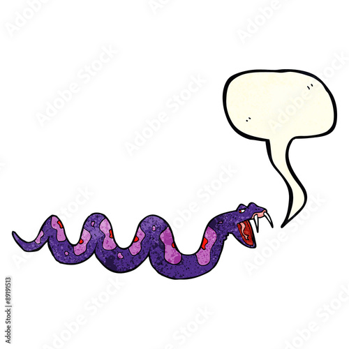cartoon poisonous snake with speech bubble