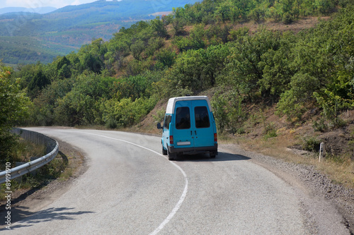 minibus on road in Crimea