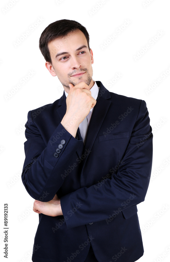 Elegant man in suit isolated on white Elegant man in suit isolated on white