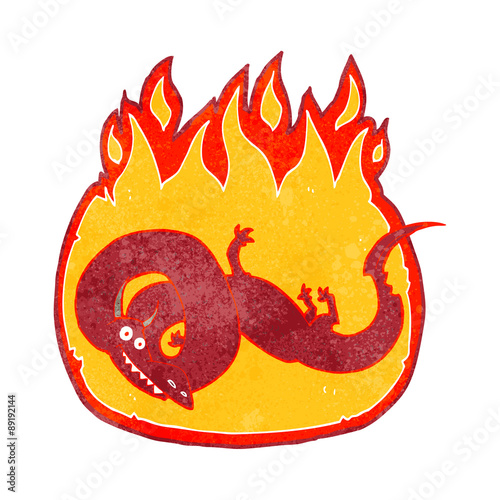 cartoon flaming dragon