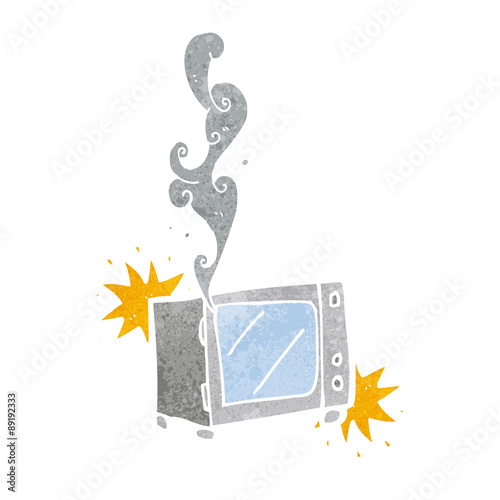 cartoon exploding microwave