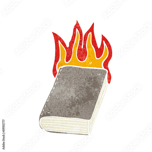 cartoon burning book