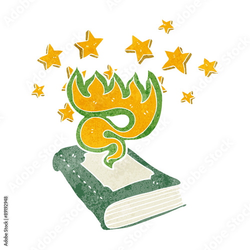 cartoon magical spell book
