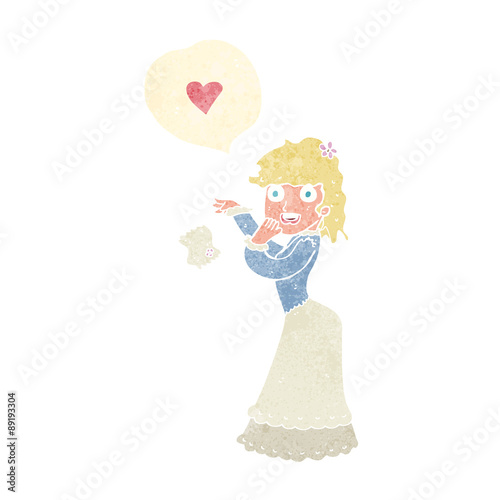 cartoon woman dropping handkerchief