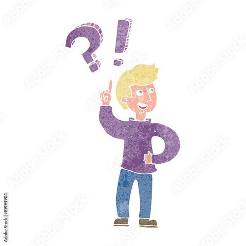 cartoon man asking question