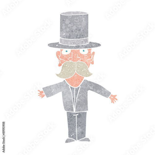 cartoon man wearing top hat