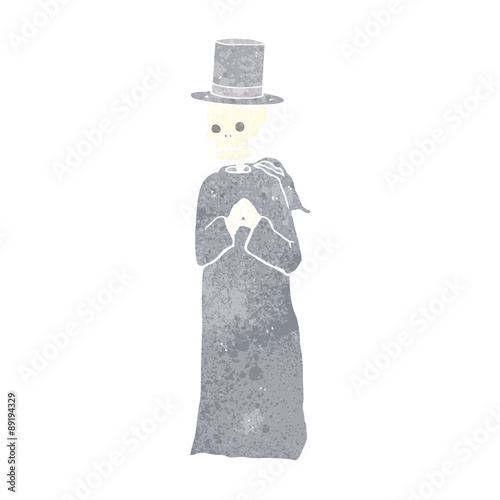 spooky skeleton man in top hat