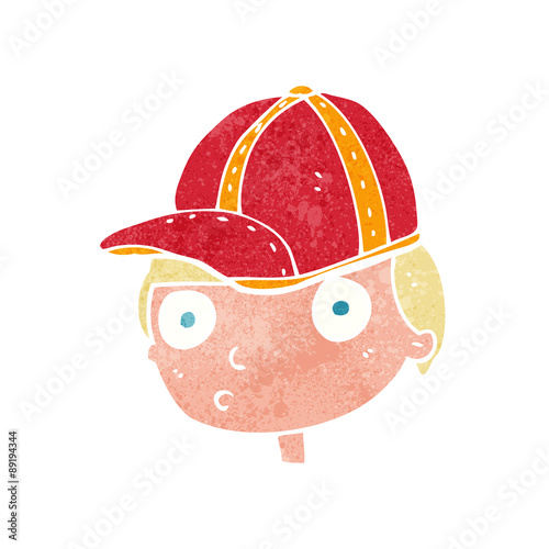 cartoon curious boy wearing cap