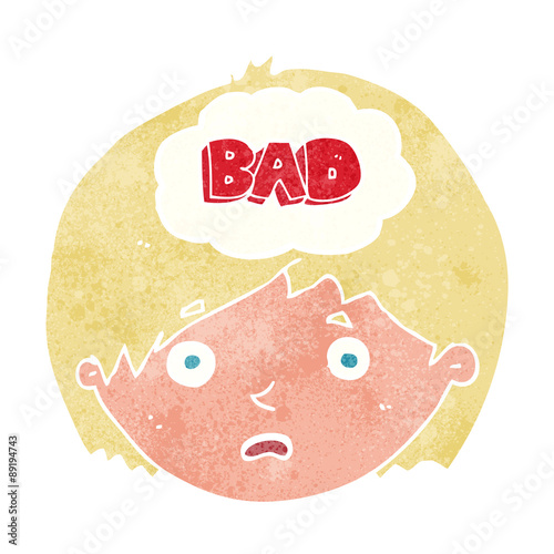 cartoon boy having bad thoughts