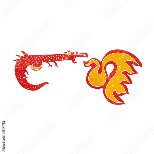 cartoon fire breathing dragon