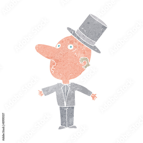 cartoon man wearing top hat