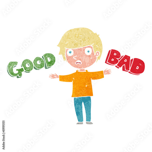 cartoon person making a choice