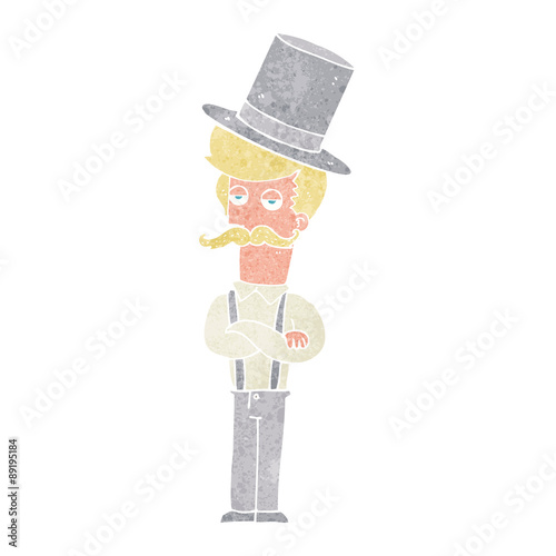 cartoon man wearing top hat
