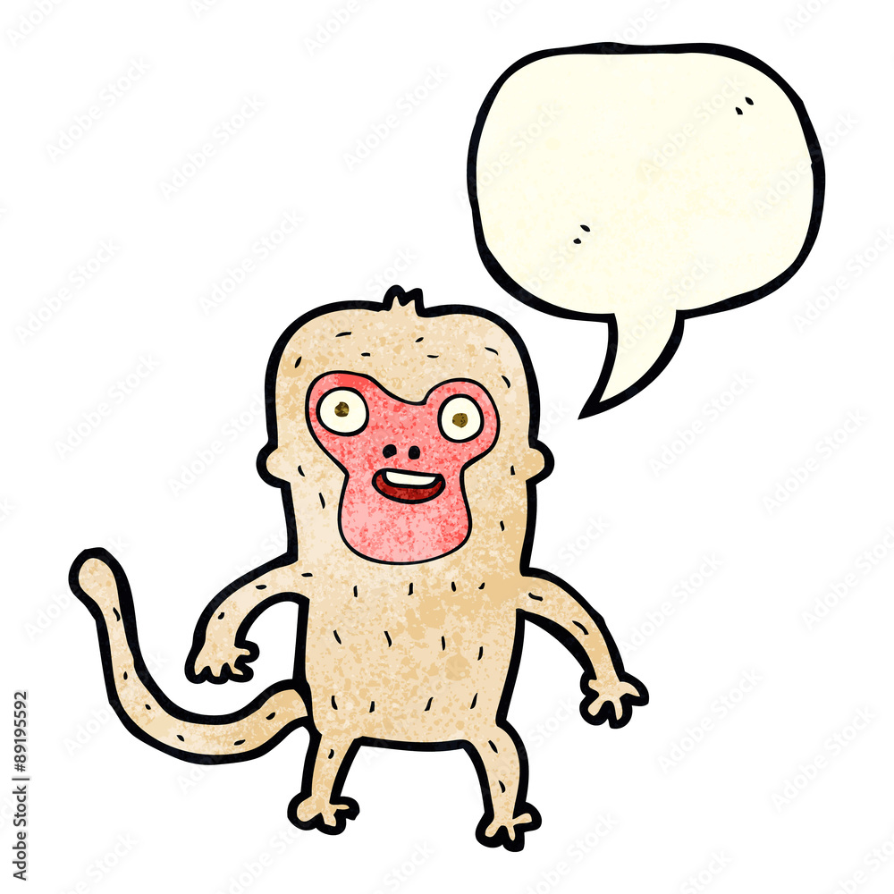 Obraz premium cartoon monkey with speech bubble