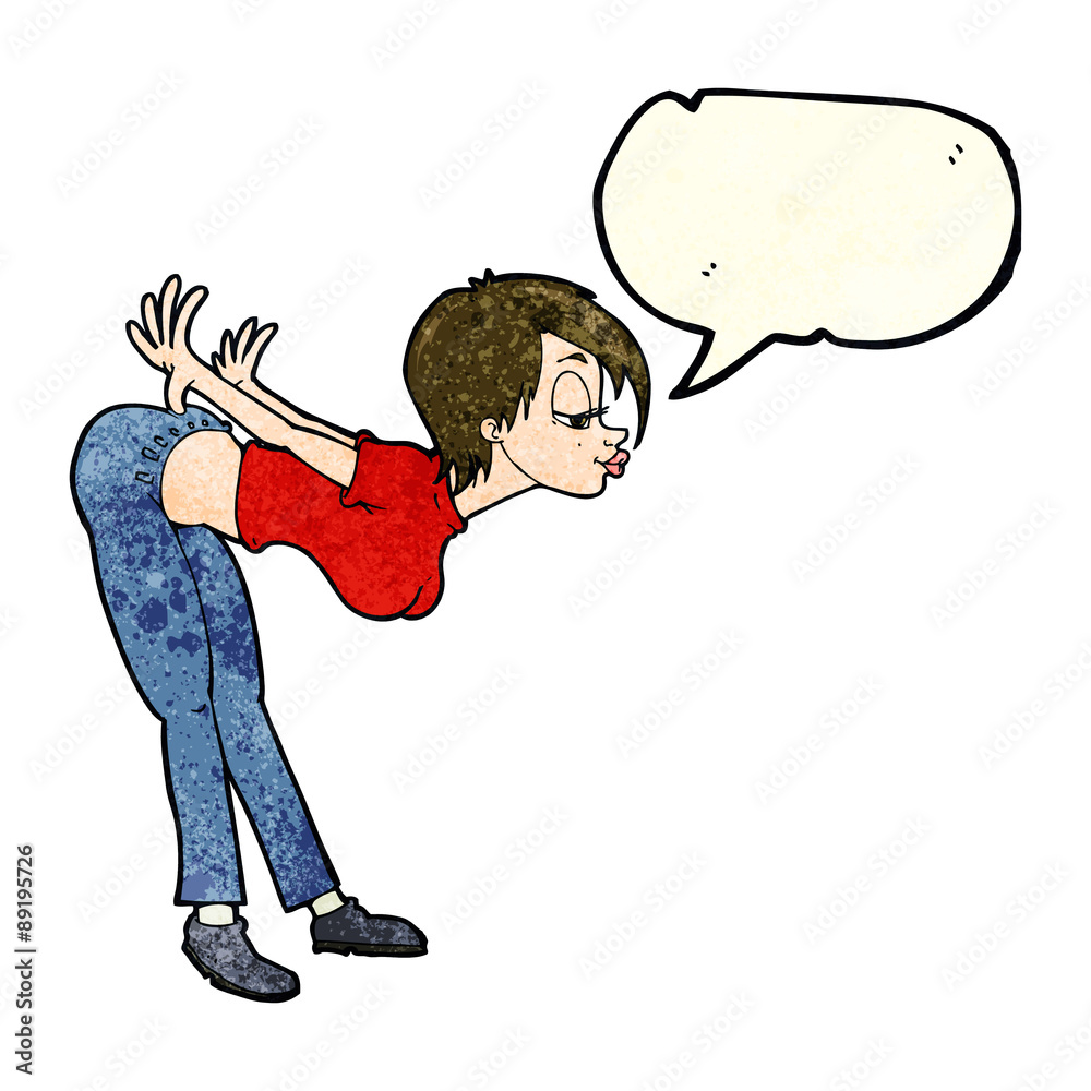 Fototapeta premium cartoon sexy woman with speech bubble