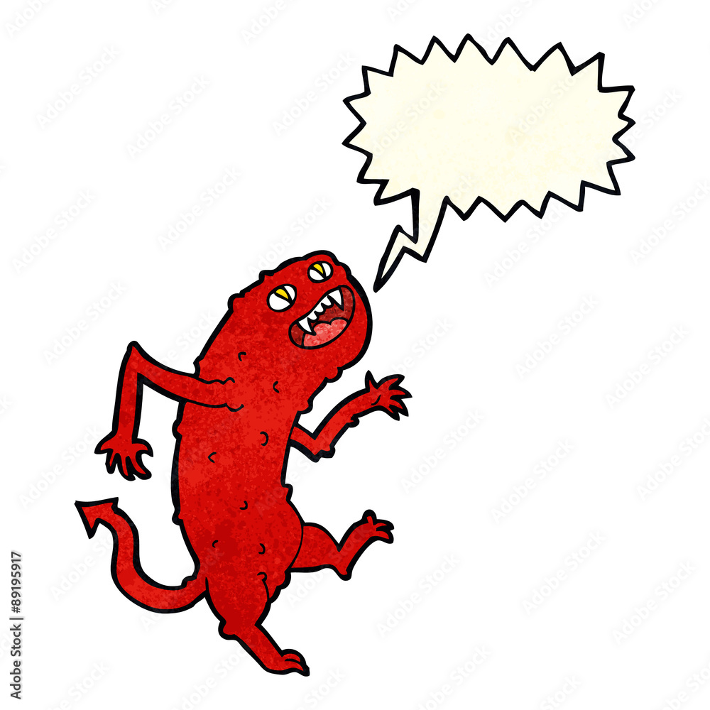 cartoon monster with speech bubble cartoon monster with speech bubble
