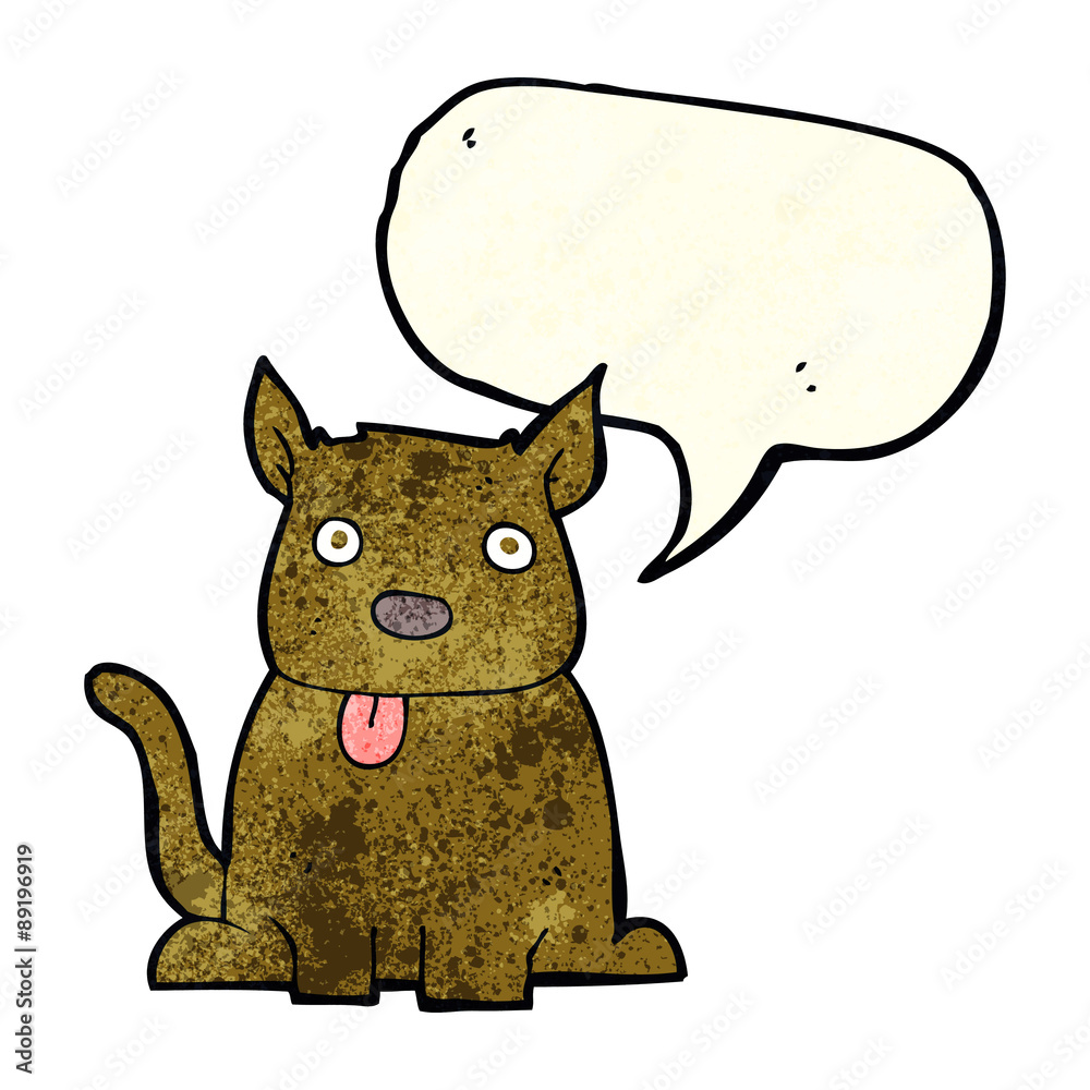 cartoon dog sticking out tongue with speech bubble cartoon dog sticking out tongue with speech bubble