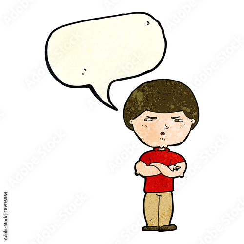 cartoon grumpy man with speech bubble