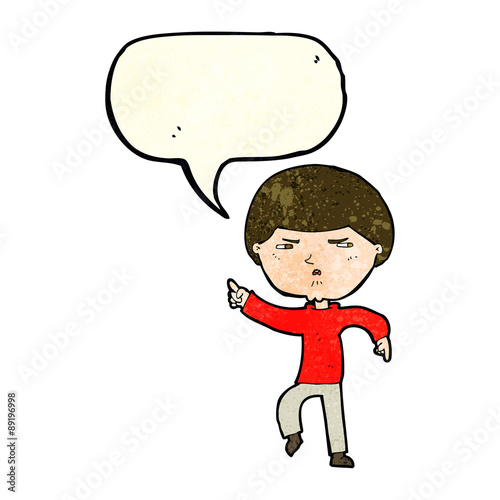 cartoon annoyed man with speech bubble