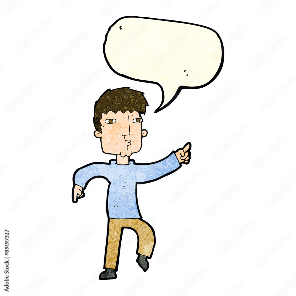 cartoon dancing man with speech bubble cartoon dancing man with speech bubble