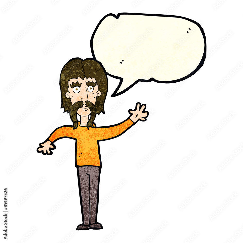 cartoon waving man with mustache with speech bubble cartoon waving man with mustache with speech bubble