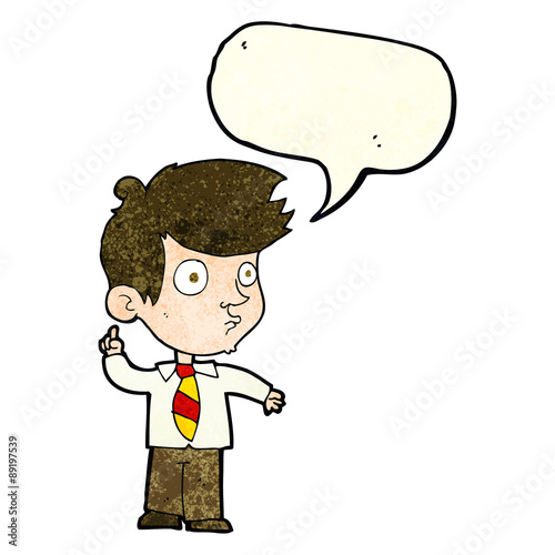 cartoon boy asking question with speech bubble