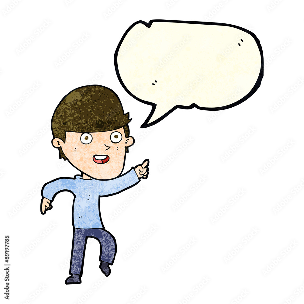 cartoon happy man with speech bubble cartoon happy man with speech bubble
